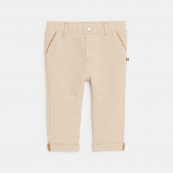 Obaibi Pantalon souple en maille beige bebe garcon