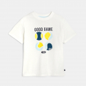Okaidi T-shirt blanc a motif Garcon