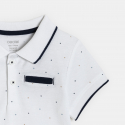 Obaibi Polo en maille a pois blanc bebe garcon