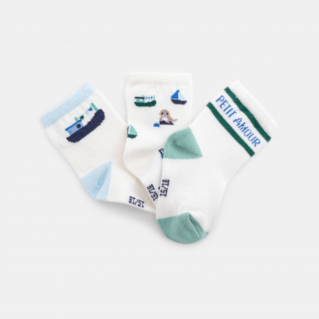 Obaibi Lot de chaussettes blanches bebe garcon