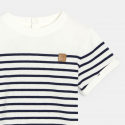 Obaibi T-shirt raye mariniere bleu marine bebe garcon