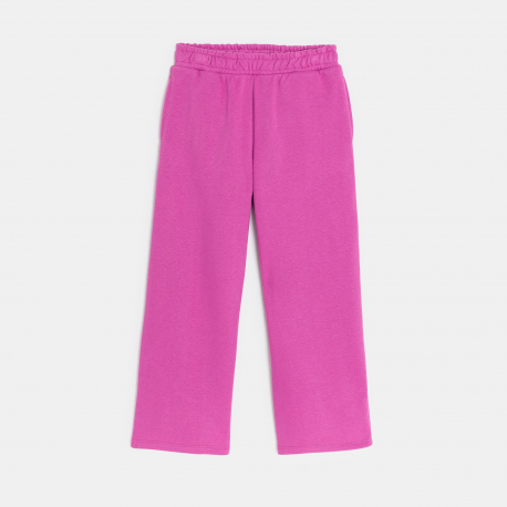 Okaidi Παντελόνι φόρμας από χνουδωτό ύφασμα σε φαρδιά γραμμή ροζ για κορίτσια