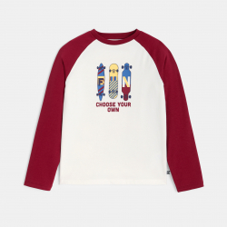 Okaidi Μπλούζα μακρυμάνικη με σχέδιο skateboard για αγόρια