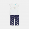 Obaibi Ensemble bleu imprime fleuri bebe fille
