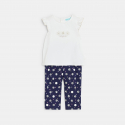 Obaibi Ensemble bleu imprime fleuri bebe fille