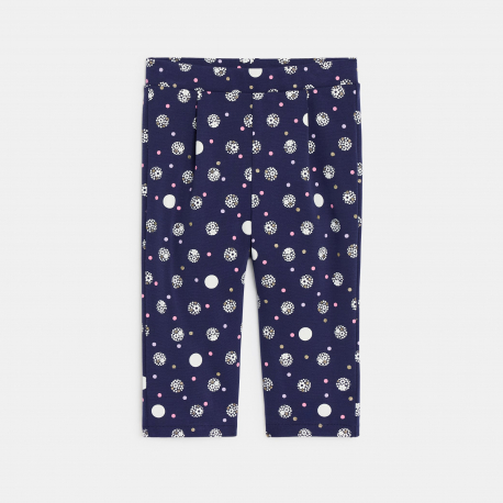 Obaibi Ensemble bleu imprime fleuri bebe fille