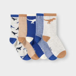 Okaidi Chaussettes dinosaures bleu garcon (lot de 5)