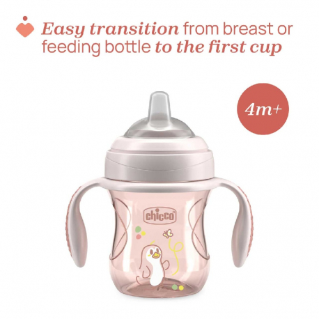 Κύπελλο Chicco Transition 4m+ Natural Ροζ