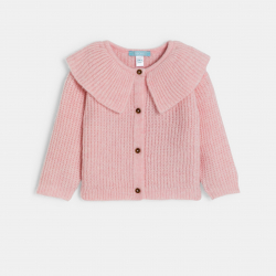 Obaibi Ζακέτα μακριά με μικρό γιακά για κορίτσια ροζ