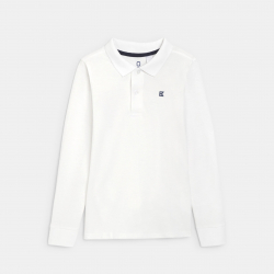 Okaidi Μπλούζα πόλο μακρυμάνικη, από βαμβακερό πικέ ύφασμα, μπλε για αγόρια