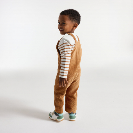 Obaibi Σαλοπέτα από κοτλέ βελούδο σε ανοιχτό καφέ για μωρά αγοράκια