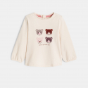 Obaibi Μπλούζα μπεζ με μοτίφ ζώα για μωρά κοριτσάκια