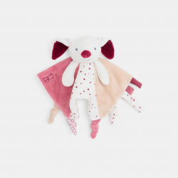 Obaibi Doudou plat velours lapin rose bebe fille