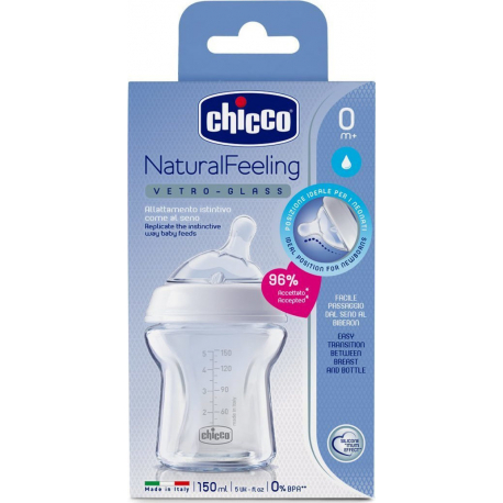 Chicco μπιμπερό Natural Feeling 150 ml 0m+ (1τμχ)