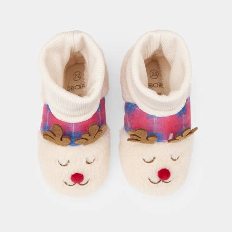 Obaibi Παπουτσάκια αγκαλιάς  βρεφικά, μαλακά τάρανδος λευκά Unisex