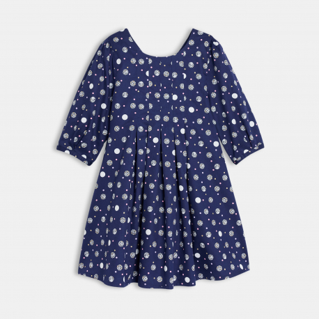 Okaidi Robe bleue a manches bouffantes Fille