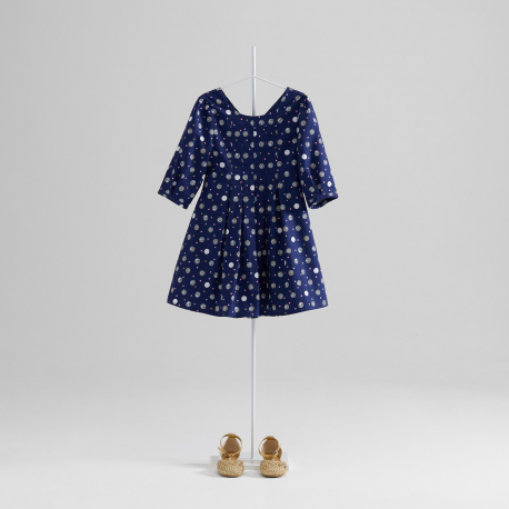 Okaidi Robe bleue a manches bouffantes Fille