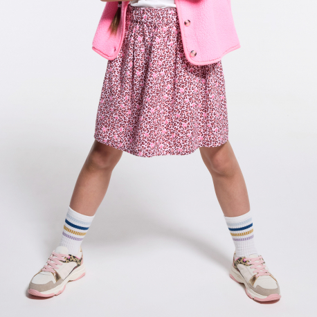 Okaidi Φούστα που δεν κολλά στο σώμα με τυπωμένα μοτίφ λεοπάρ ροζ για κορίτσια