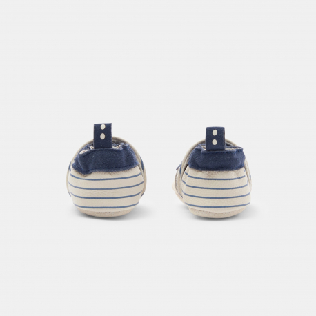 Obaibi Παπουτσάκια αγκαλιάς δερμάτινα με μοτίφ σκύλο μπλε για μωρά αγοράκια