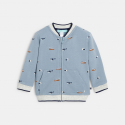 Obaibi Sweat zippe teddy bleu bebe garcon