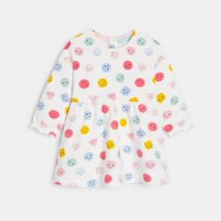 Obaibi Φόρεμα από χνουδωτό ύφασμα ελαφρύ συναισθήματα, λευκό για μωρά κοριτσάκια