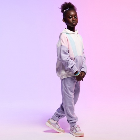 Okaidi Παντελόνι φόρμας από χνουδωτό ύφασμα,μονόχρωμο, βιολετί για κορίτσια