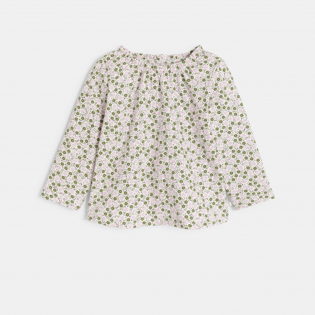 Obaibi Μπλούζα με λουλούδια και φρούτα πράσινη για μωρά κοριτσάκια