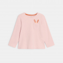 Obaibi Μπλούζα μακρυμάνικη λαγουδάκι, ροζ για μωρά κοριτσάκια
