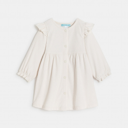 Obaibi Φόρεμα από κοτλέ βελούδο μπεζ για μωρά κοριτσάκια