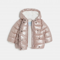 Obaibi Μπουφάν καπιτονέ, με επένδυση και κουκούλα, ιριδίζον, ροζ για μωρά κοριτσάκια