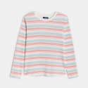 Okaidi T-shirt manches longues cotele raye rose fille