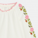 Obaibi Μπλούζα από χνουδωτό ύφασμα, με κέντημα, λευκή για μωρά κοριτσάκια