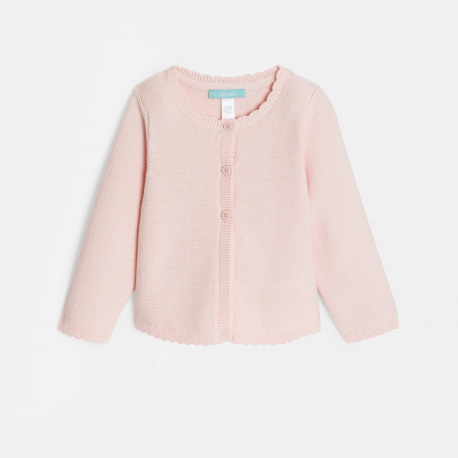 Obaibi Ζακέτα από πλεκτό ύφασμα σε ιδιαίτερο σχέδιο ροζ για μωρά κοριτσάκια
