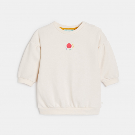 Obaibi Φόρεμα πουλόβερ από χνουδωτό ύφασμα και λευκό κολάν για μωρά κοριτσάκια