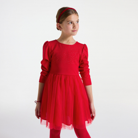 Okaidi Φόρεμα κόκκινο χριστουγεννιάτικο για κορίτσια