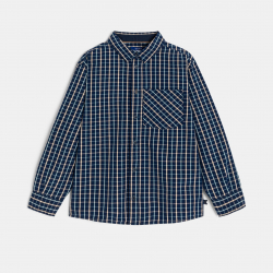 Okaidi Πουκάμισο καρό σε ναυτικό μπλε για αγόρια
