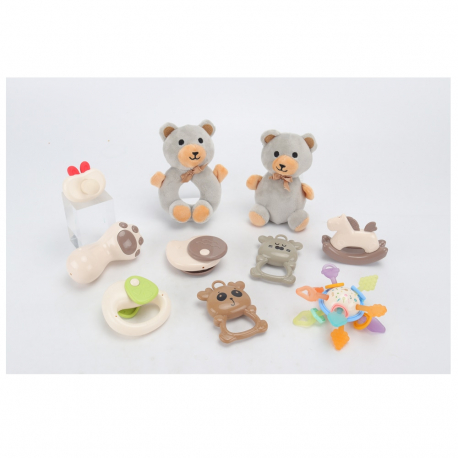 Σετ δώρου με λούτρινα, κουδουνίστρες και μασητικά Lazarid BeBeelin