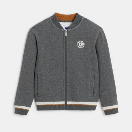 Okaidi Φούτερ teddy με φερμουάρ, γκρι για αγόρια