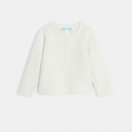 Obaibi Ζακέτα πλεκτή, σε ιδιαίτερο σχέδιο εκρού για μωρά κοριτσάκια