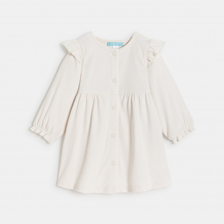 Obaibi Φόρεμα από κοτλέ βελούδο μπεζ για μωρά κοριτσάκια