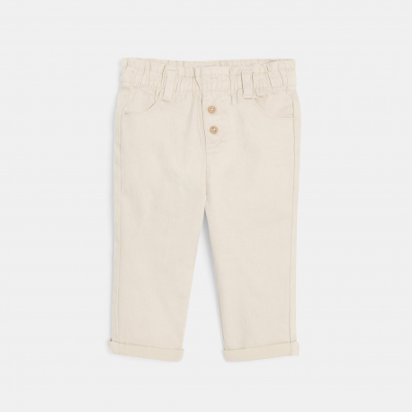 Obaibi Παντελόνι ψηλόμεσο μπεζ, για μωρά κοριτσάκια