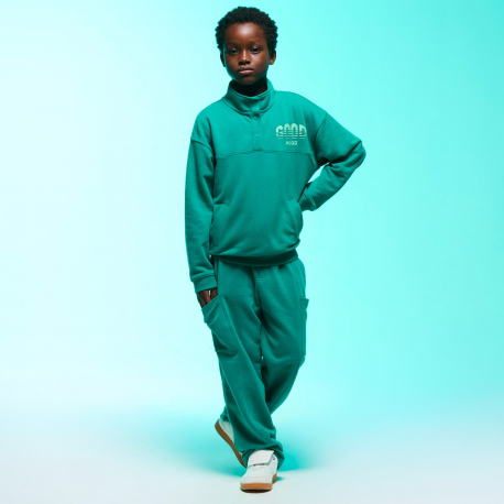 Okaidi Sweat col montant vert garcon