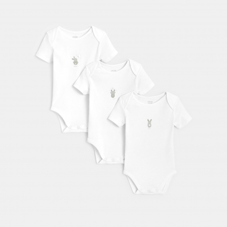 Obaibi Κορμάκι κοντομάνικο με μεγάλη λαιμόκοψη (σετ των 3)