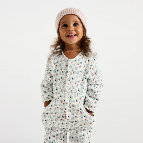 Obaibi Φορμάκι ολόσωμο μπεζ με μοτίφ γάτα για μωρά κοριτσάκια