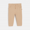 Obaibi Παντελόνι από βελούδο κοτλέ με ελαστική μέση μπεζ για μωρά κοριτσάκια