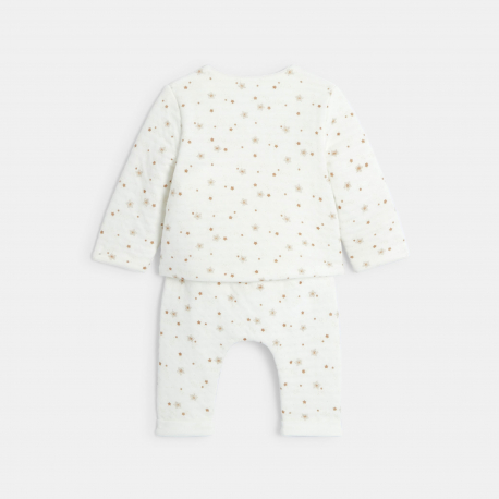 Obaibi Σύνολο από 3 βαμβακερά κομμάτια αστέρια λευκό για νεογέννητα αγοράκια