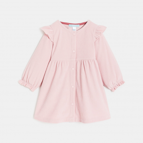 Obaibi Φόρεμα από κοτλέ βελούδο ροζ για μωρά κοριτσάκια