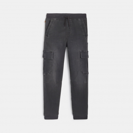 Okaidi Παντελόνι τζιν cargo σε σκούρο γκρι για αγόρια