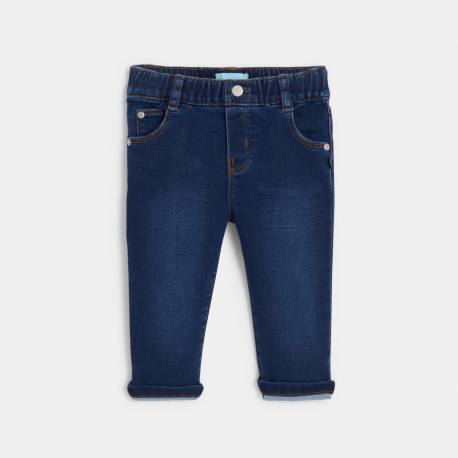 Okaidi Τζιν παντελόνι άνετο, πολύ ελαστικό μπλε, που φοριέται εύκολα, για μωρά κοριτσάκ