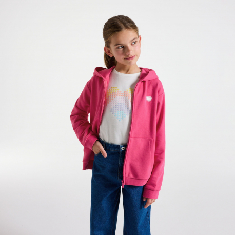 Okaidi Φούτερ με κουκούλα, ροζ, για κορίτσια
